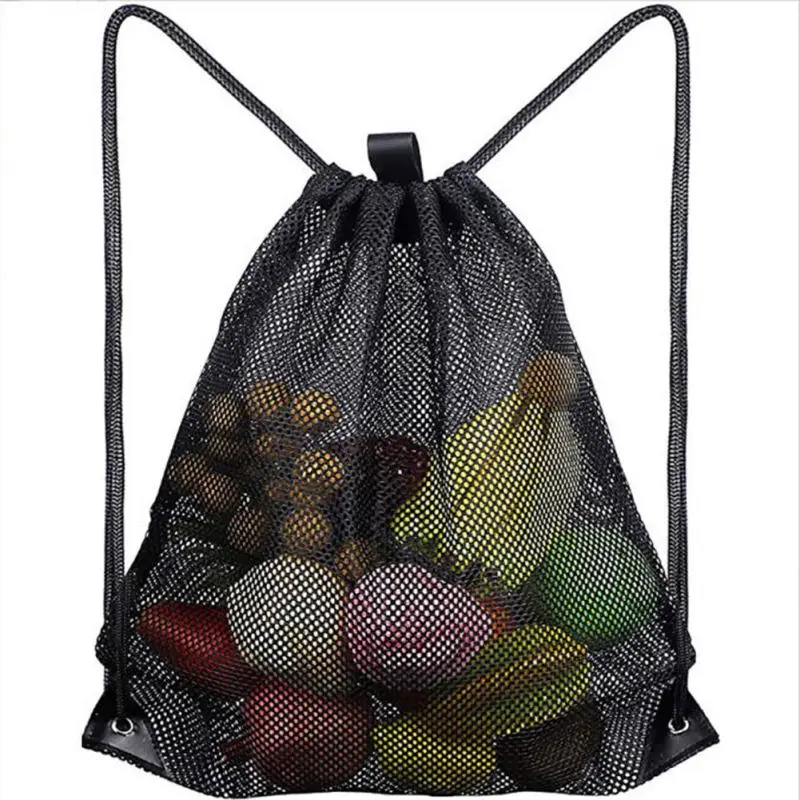 Fishing Equipment Bag - ロープ付きメッシュバックパック、クイックエクササイズバッグ、多機能、折りたたみ可能、通気性、水泳や釣り用具、屋外使用