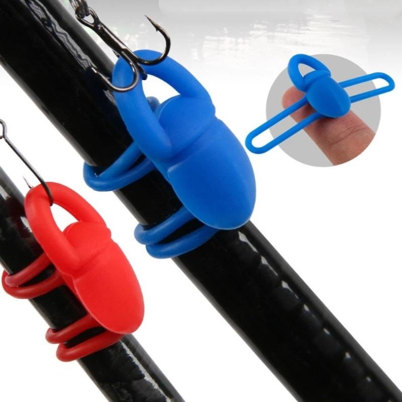 Fishing Equipment Bag - 2026 5個入り/袋 高弾性シリコン製釣り針固定具 滑り止め 軽量 ロッドフッククリップ