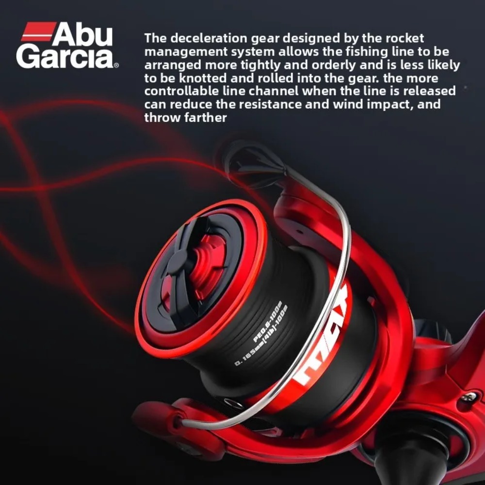 Abu Garcia Reel Max - アブガルシア ブラックマックスSXスピニングリール、ロングキャスト海水・淡水釣り用リール、4+1ベアリング、最大ドラグ力6.5kg