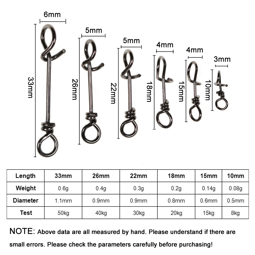 Bimoo 50 個ステンレス鋼クイックロックスナップスプリ - Fishing Equipment Cheap のレビューと価格